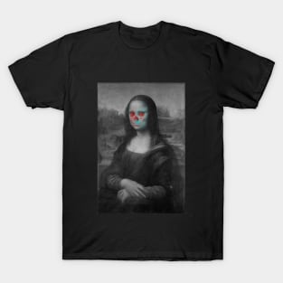 Monna Lisa Skull Interactive Red&Blue Filter T-Shirt T-Shirt